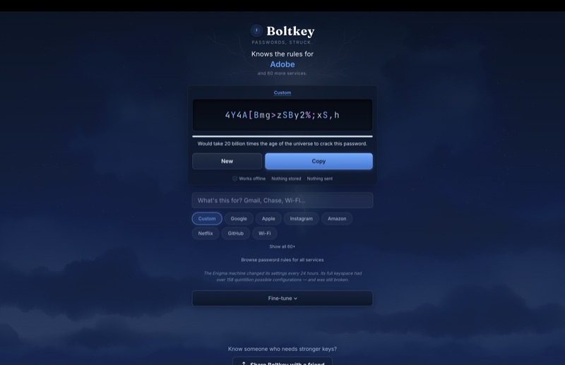 Boltkey screenshot